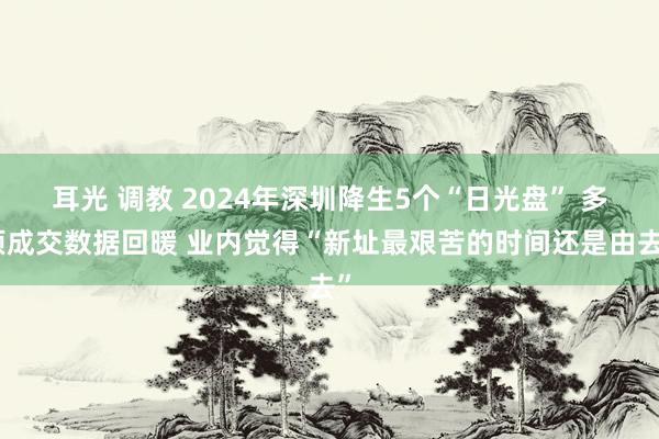 耳光 调教 2024年深圳降生5个“日光盘” 多项成交数据回暖 业内觉得“新址最艰苦的时间还是由去”