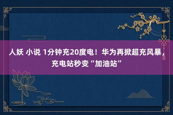 人妖 小说 1分钟充20度电！华为再掀超充风暴，充电站秒变“加油站”